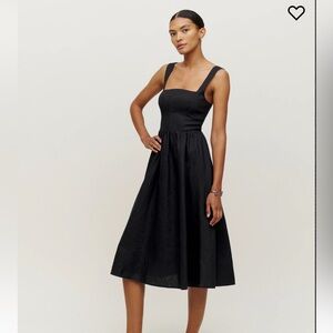 Reformation Tagliatelle Dress - Black Size 8, corset linen